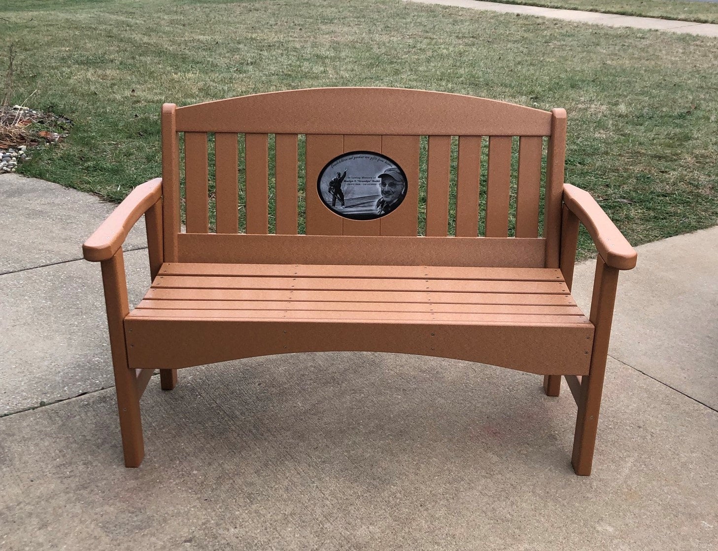 Wood Personalized Blank Memorial Bench For Single Sided